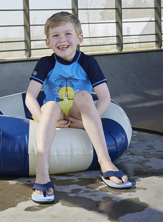 Color Kids UV Schutz Kurzarm Shirt in Blau mit Palme
