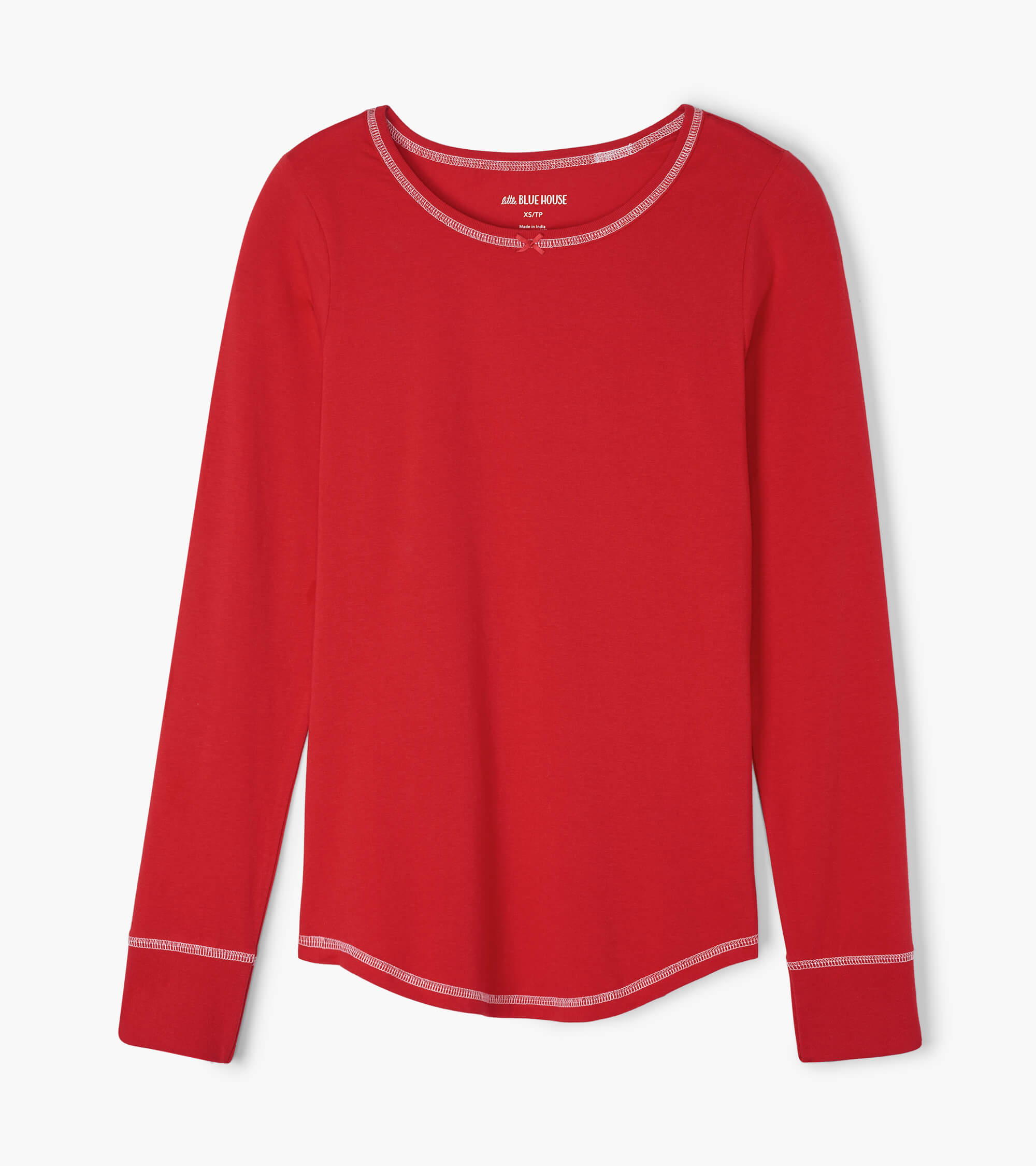 Little Blue House Damen Stretch Jersey Langarm Top in Rot