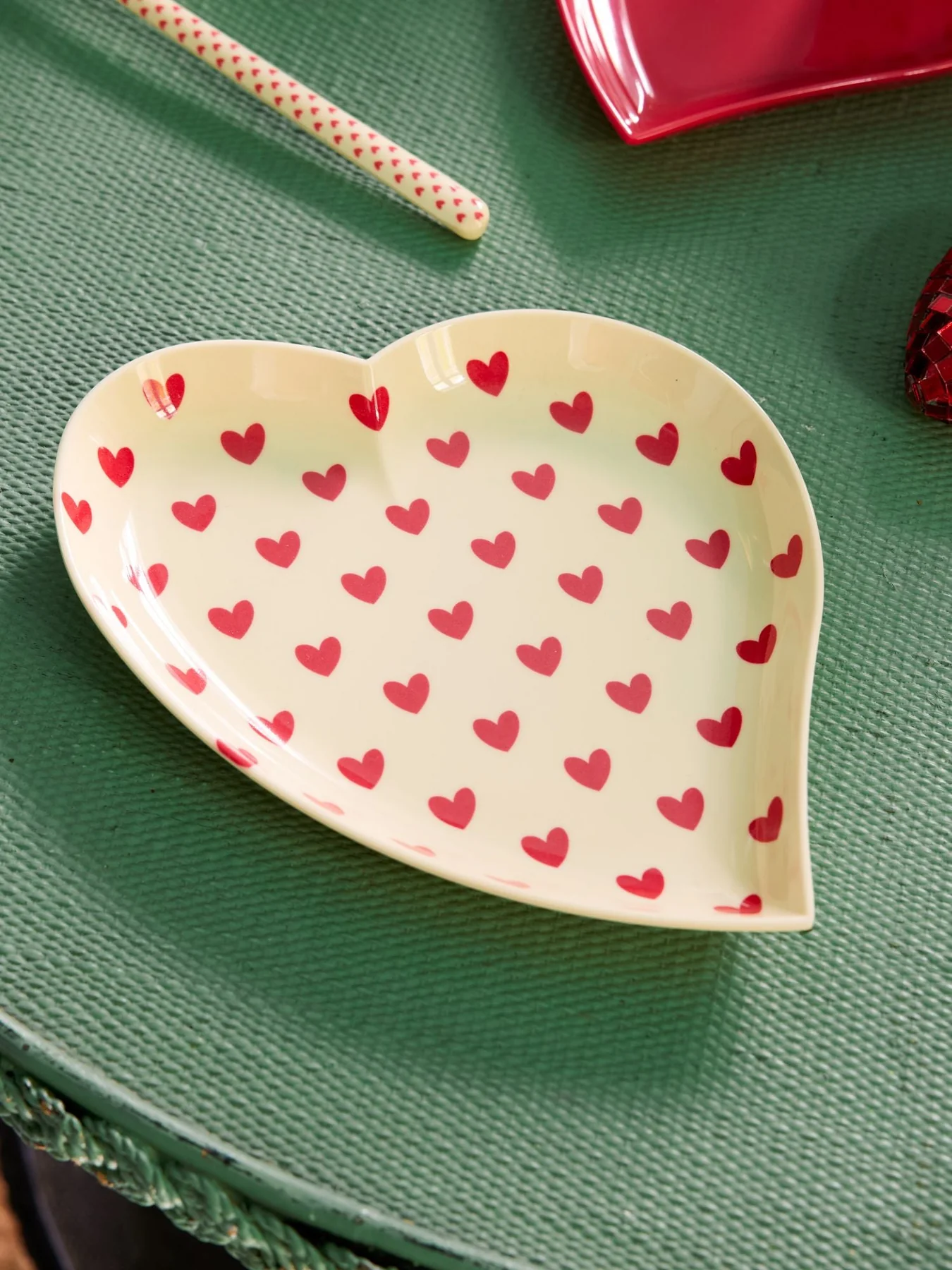 RICE Herz Platte - Crème - Darling Hearts Print RICE Herz Platte - Crème - Darling Hearts Print