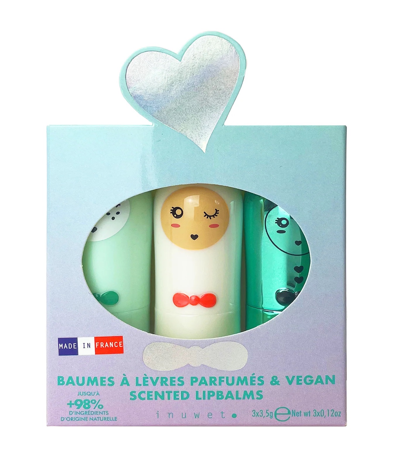 Inuwet Lippenbalsam Trio Geschenk Set - 3 Lippenbalsamen - Seashell 