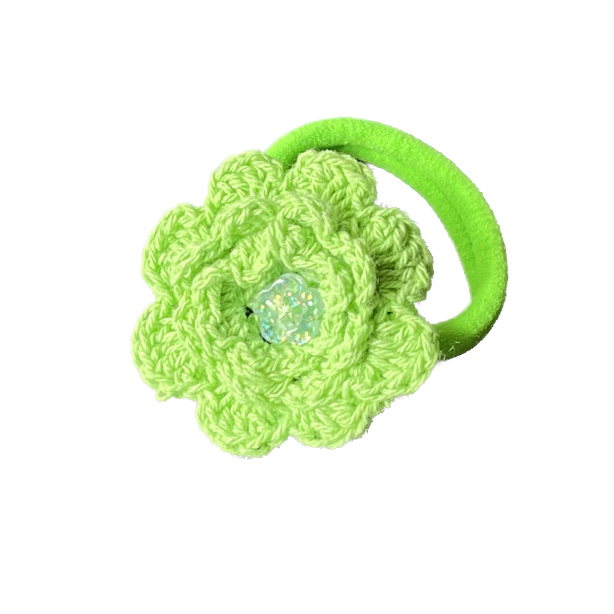 Wowzers Häkelblumen Haargummi - Grün