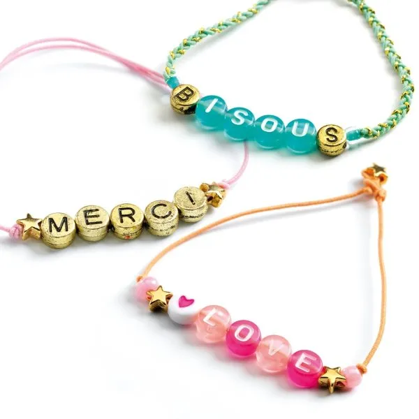 Djeco Schmuck Basteln - Armbänder mit Buchstaben & Perlen