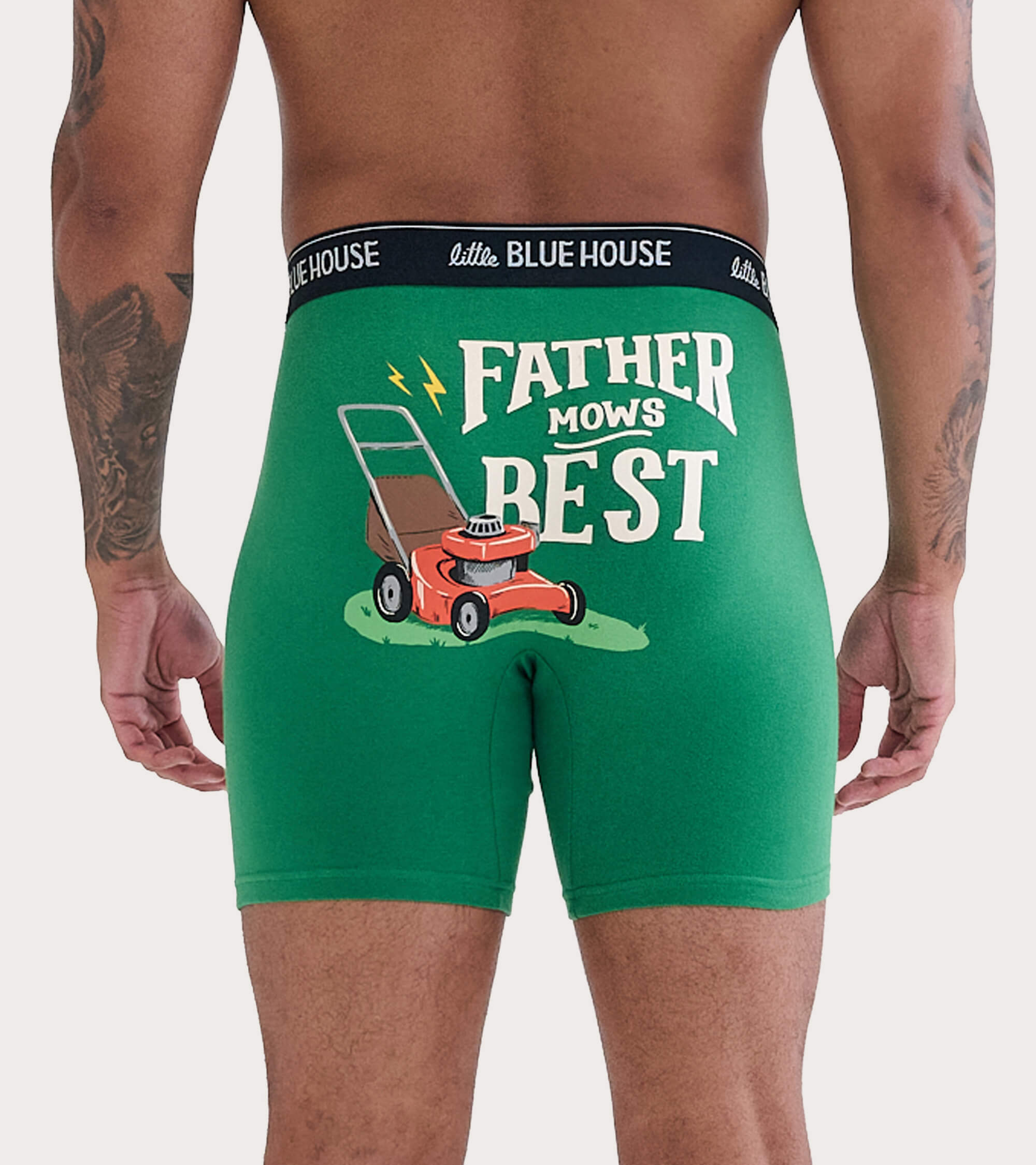 Little Blue House Boxer Short Unterhose in Grün - Father Mows Best