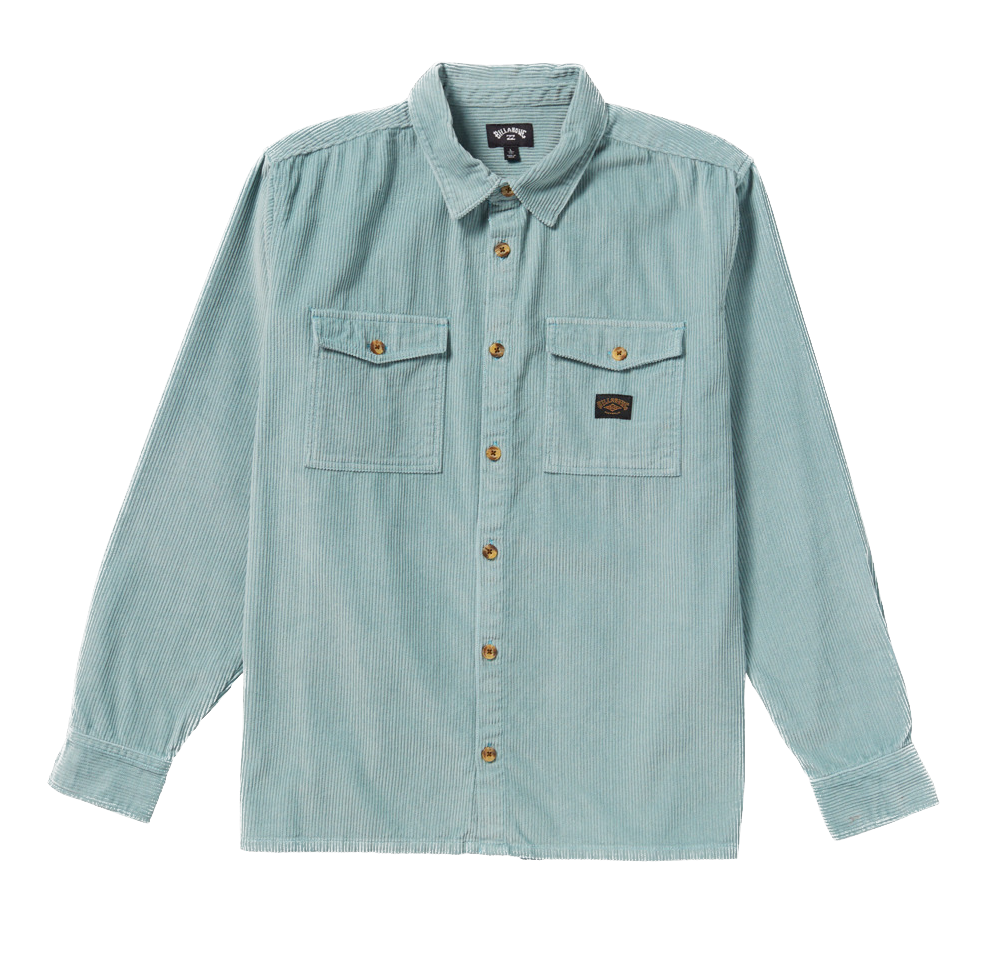 Billabong Bong Days - Langärmeliges Kord-Hemd in Washed Blue/Graublau