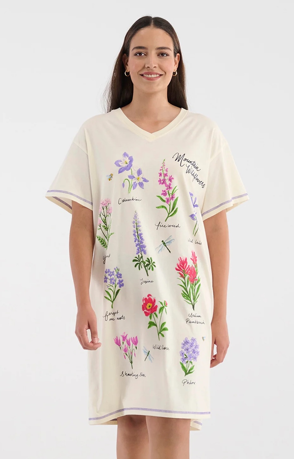 Little Blue House Damen Sleepshirt - Mountain Wildflowers - Bergen Wildblumen Little Blue House Damen Sleepshirt - Mountain Wildflowers - Bergen Wildblumen