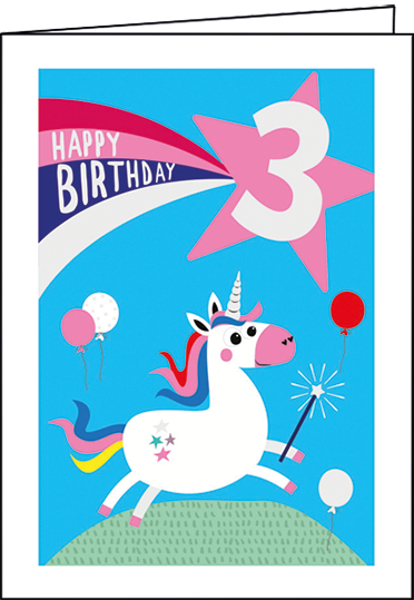Edition Gollong Karte zum Dritten Geburtstag - 3. Geburtstag Einhorn Edition Gollong Karte zum Dritten Geburtstag - 3. Geburtstag Einhorn
