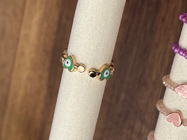 Lua Ring für Damen Gold Herzen - Apfelgrün Lua Ring für Damen Gold Herzen - Apfelgrün