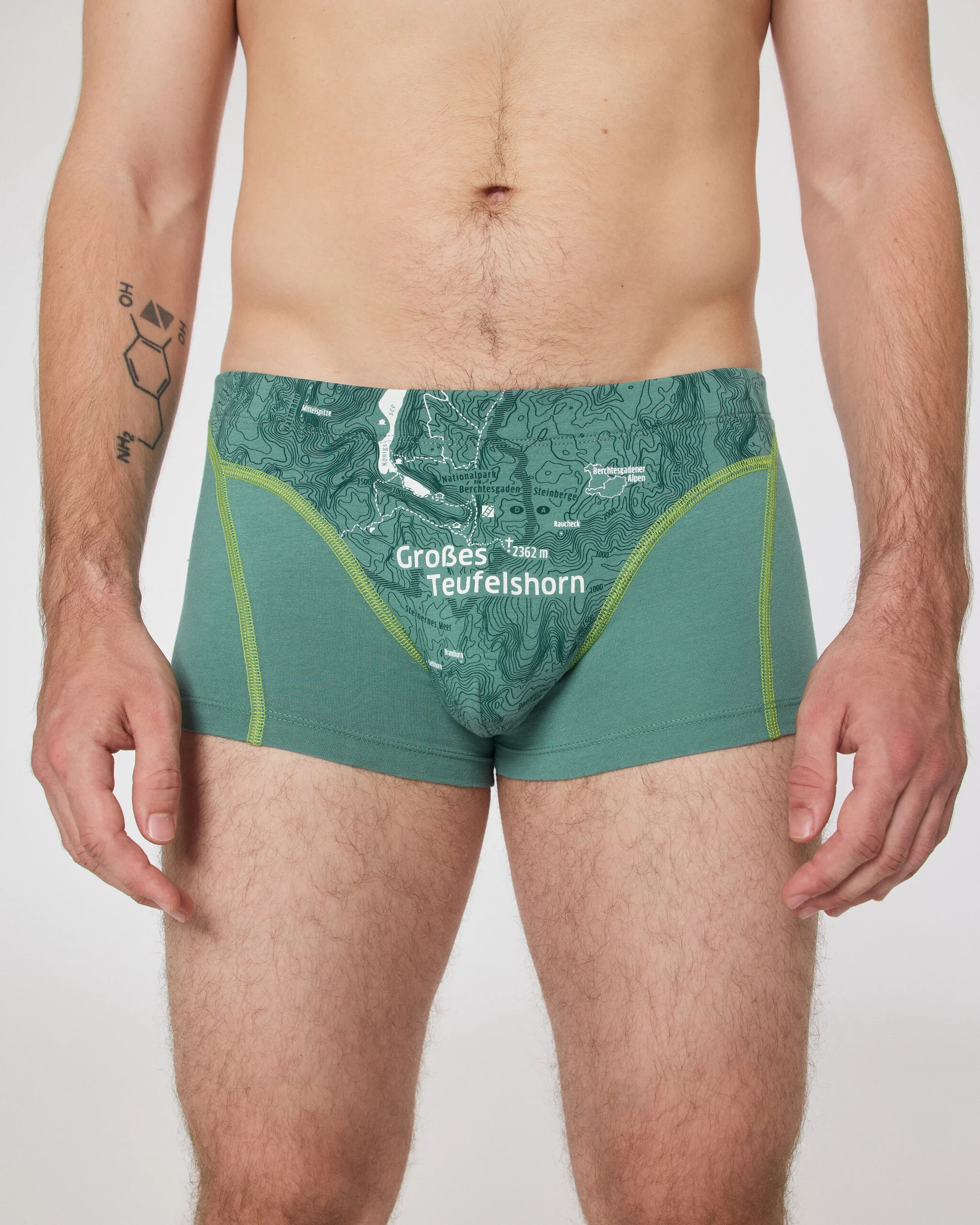 ESFE Alpine Bio-Wäsche Herren Boxer in Eukalyptos Grün - GROSSES TEUFELSHORN