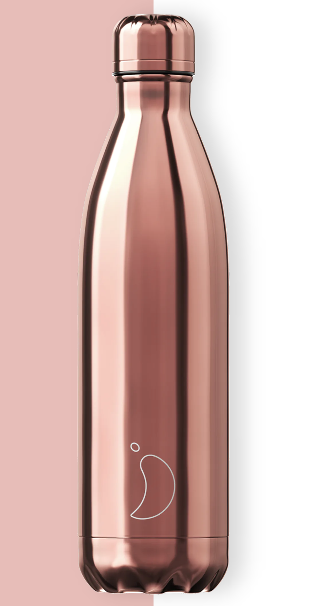 CHILLYS-ROSGOLD-CHROM-FLASCHE-750ML Chillys Edelstahl Flasche - Rosgold Chrom -750 ml