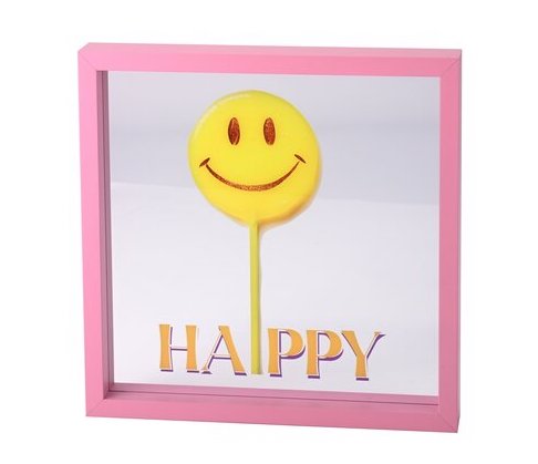 The Gift Company Bilderrahmen mit Glas Pink Happy Smiley 