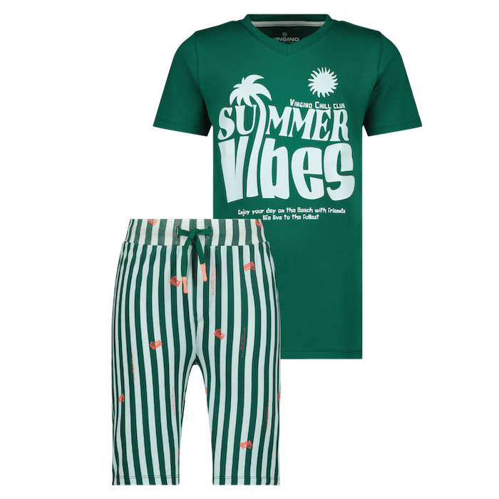 U241KBN72403_Winio_Bottle-20Green_FRONT Vingino Pyjama Winio in Grün - Summer Vibes