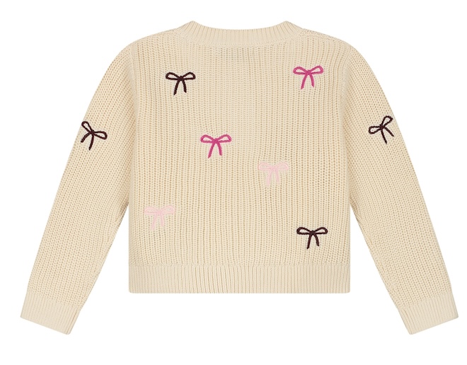 Babyface Stains & Stories Cardigan Strickjacke in Creme mit Schleifen Rot & Rosa Babyface Stains & Stories Cardigan Strickjacke in Creme mit Schleifen Rot & Rosa