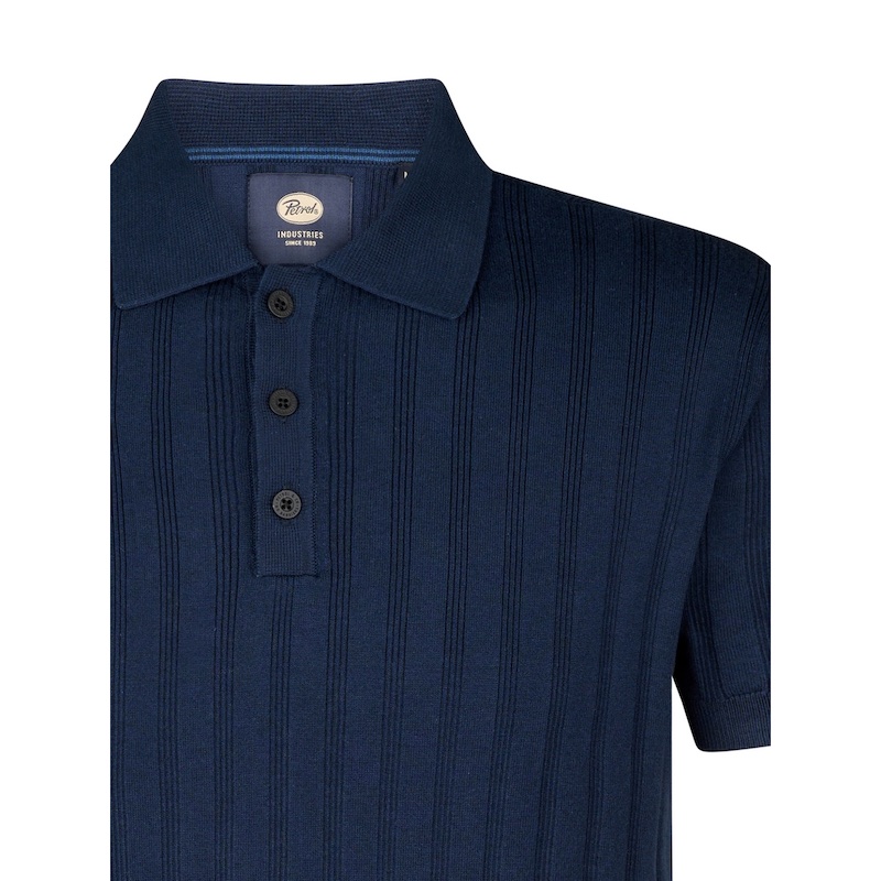 Petrol Industries Herren Strick Poloshirt in Dunkelblau Petrol Industries Herren Strick Poloshirt in Dunkelblau