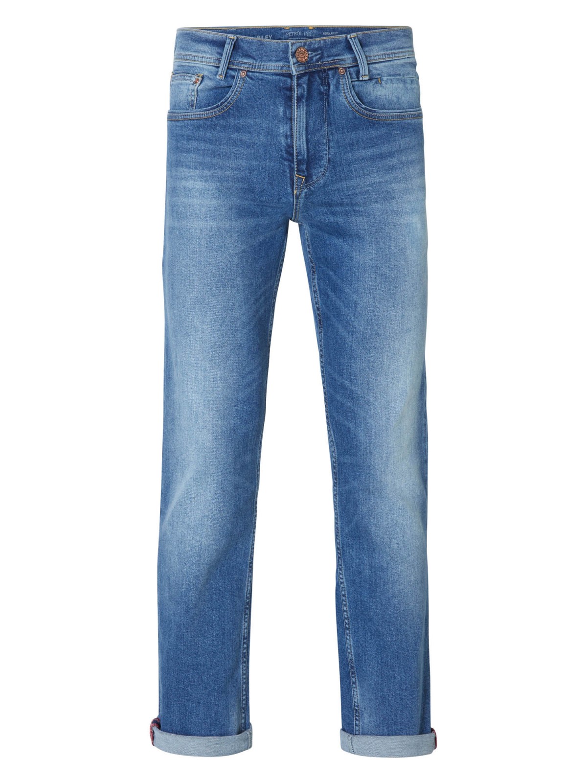 Petrol Industries Riley Regular Jeans in Medium Blue Denim