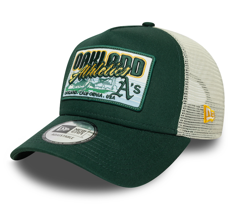 New Era Trucker Cap mit Patch in Grün Oakland Athletics