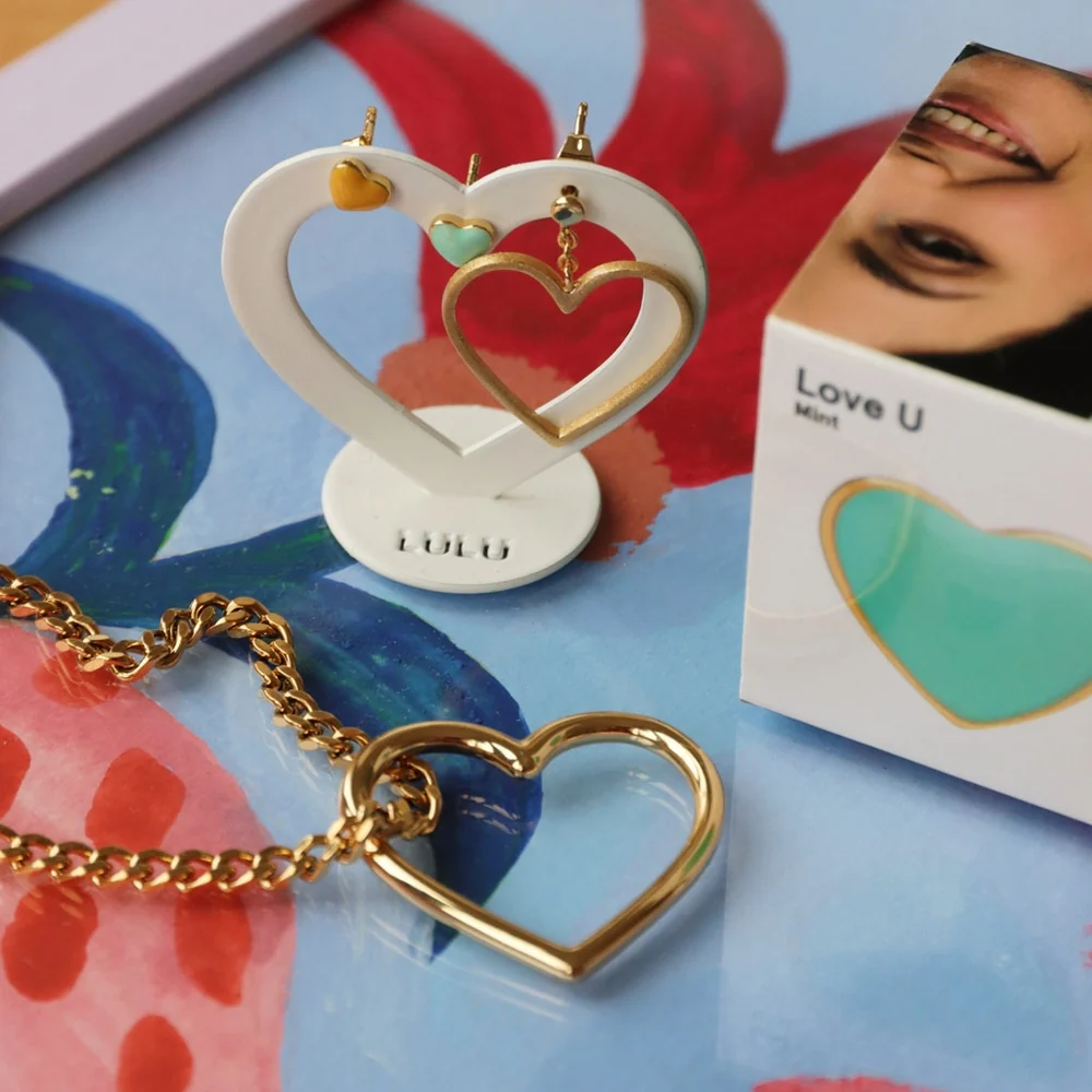 LuLu Love U Stecker Ohrring Emaile Herz in Mint - 1 Ohrring - Minze Herz LuLu Love U Stecker Ohrring Emaile Herz in Mint - 1 Ohrring - Minze Herz