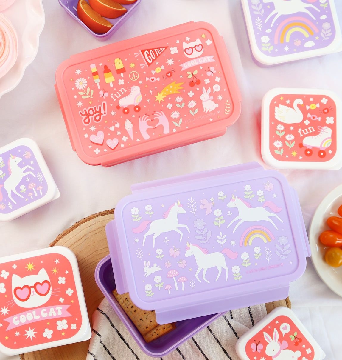 A Little Lovely Company Bento Box Brotzeitbox Lunchbox - Fun