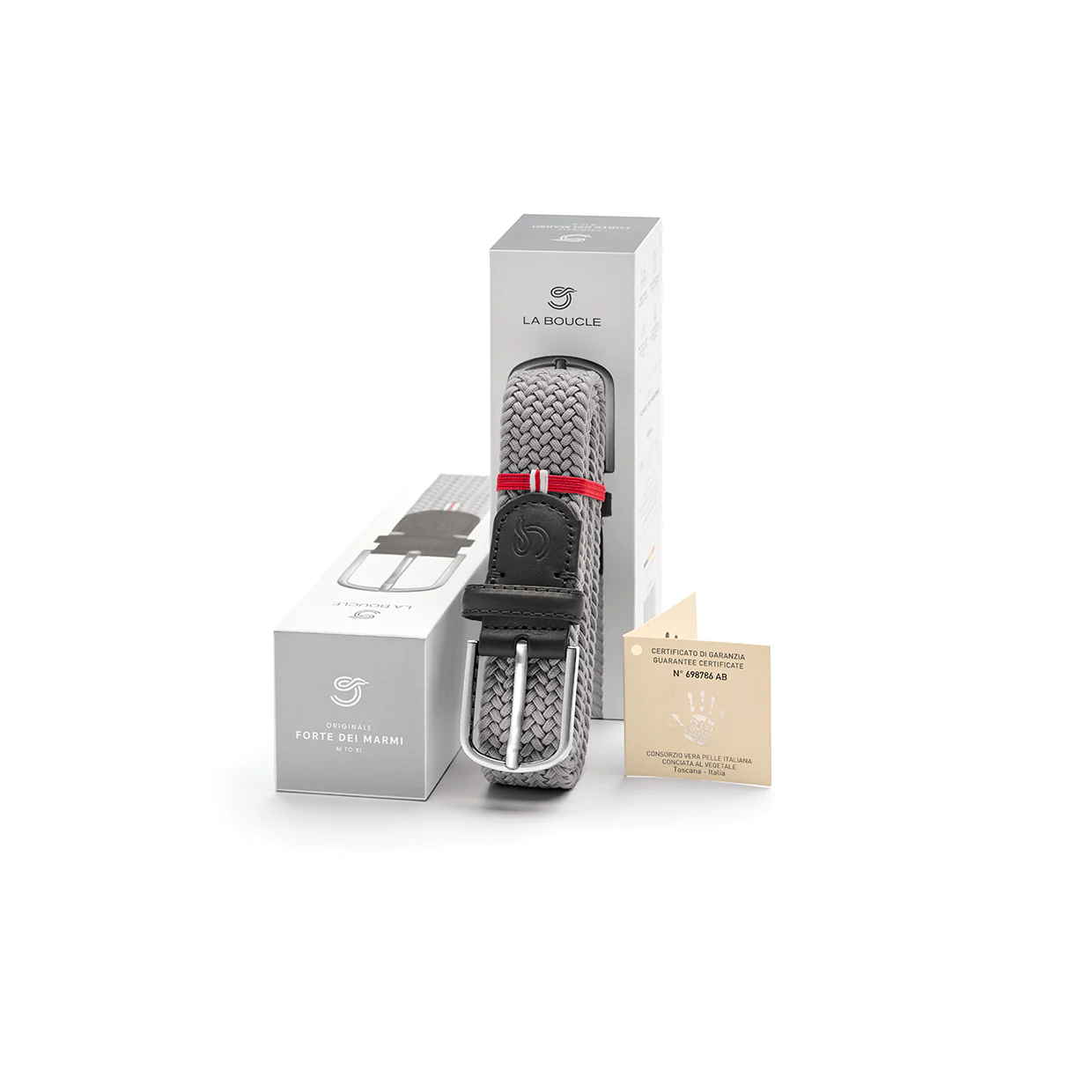 fortedeimarmi_2048x2048 La Boucle FORTE DEL MARMI Herren Stretch Gürtel Mono Glacier Grey Grau
