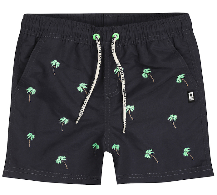 Tumble N Dry Pameira Badehose Schwimmshort in Navy Mit Palmen Stickerei Allover
