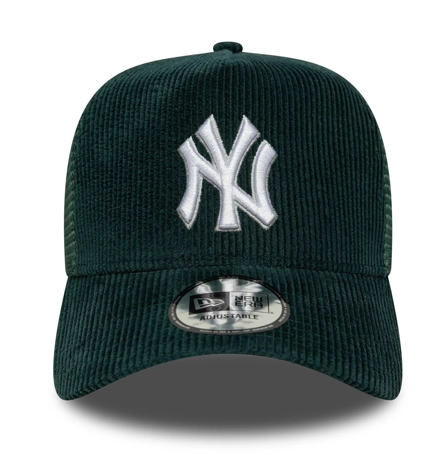 New Era Dunkelgrüne New York Yankees MLB Cord 9FORTY A-Frame Trucker Cap - Kord in Grün
