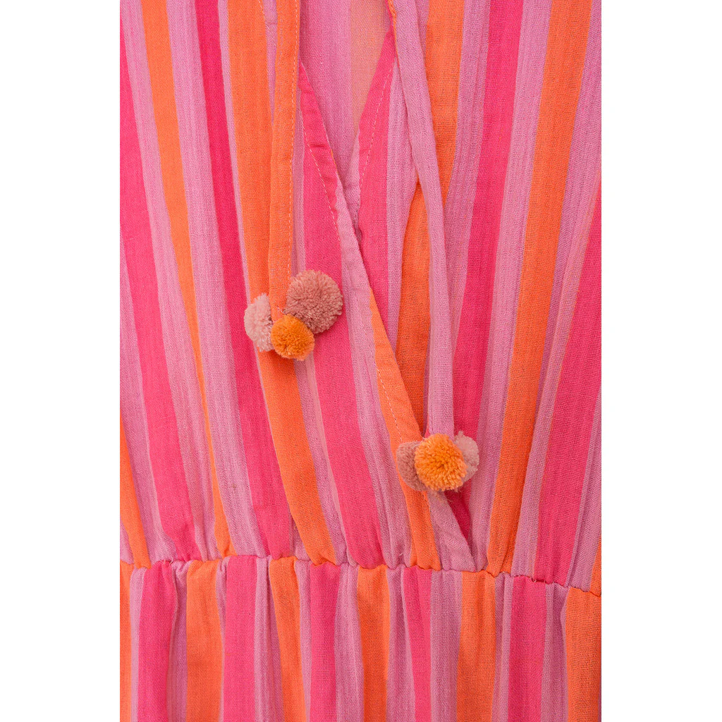 Danamade Maxikleid DJENNIE for MOM mit Neon Pink und Orange Streifen