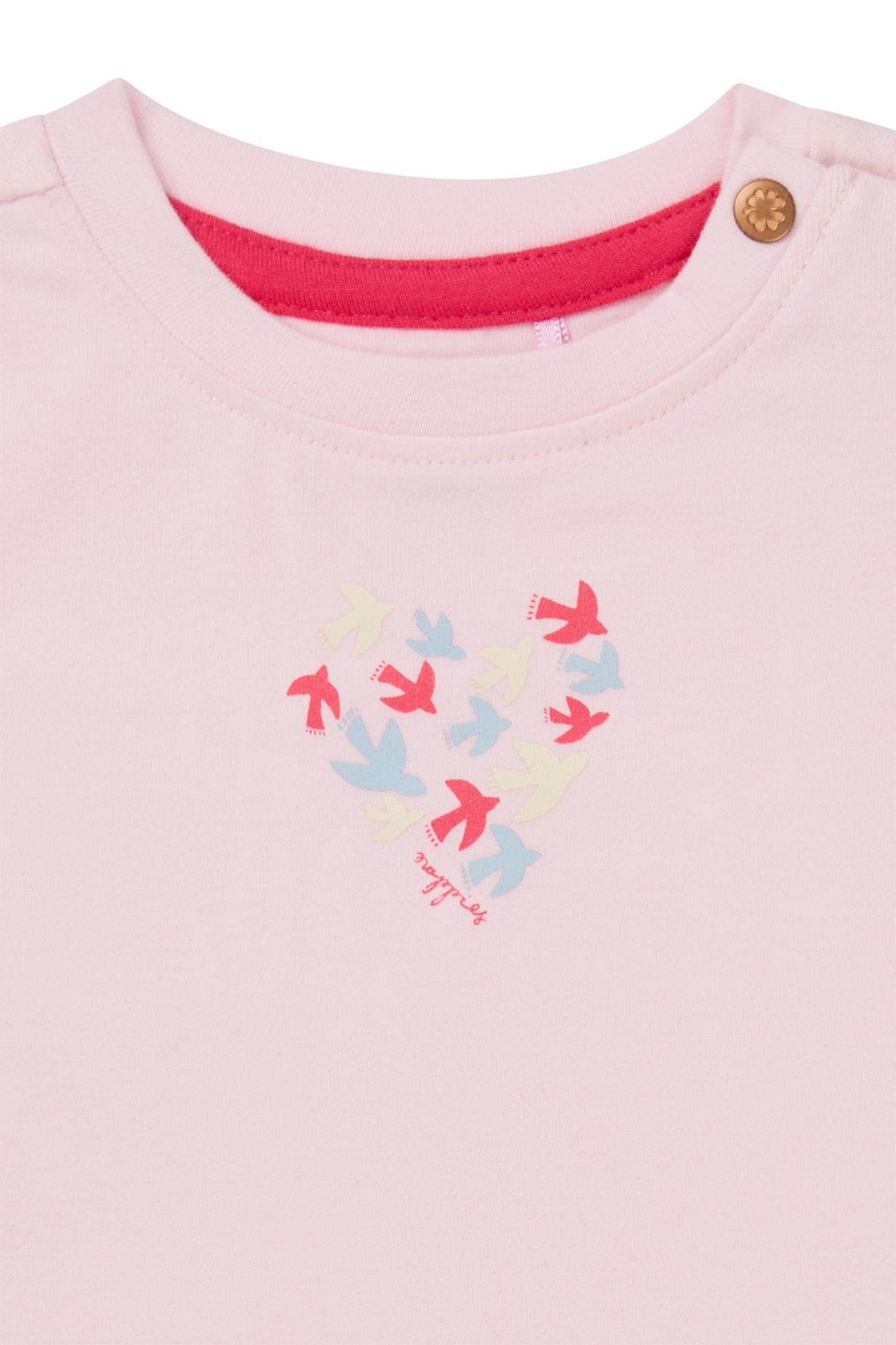 Noppies Middleton Kurzarm GOTS T-Shirt in Rosa Lilac Snow - Vogel Herz