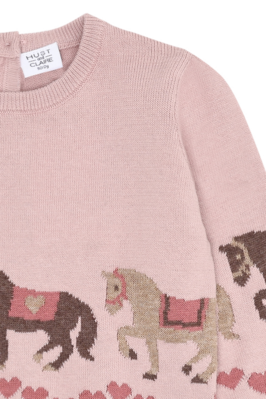 Hust & Claire Pani Strickpulli Pullover in Rosa - Pferd - SALE