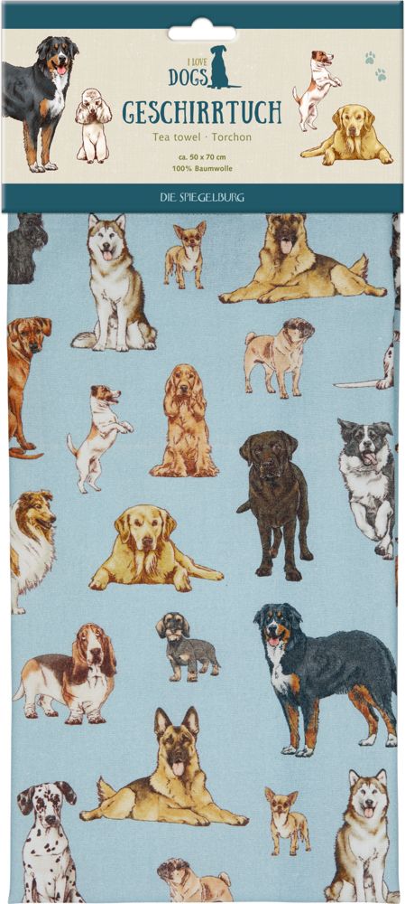 Die Spiegelburg Geschirrtuch - I love dogs - Hunde Die Spiegelburg Geschirrtuch - I love dogs - Hunde