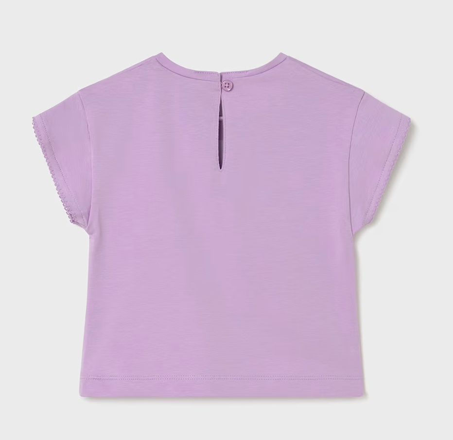 Mayoral Kurzarm T-Shirt in Flieder Lila - Interaktive Biene & Tulpe Mayoral Kurzarm T-Shirt in Flieder Lila - Interaktive Biene & Tulpe