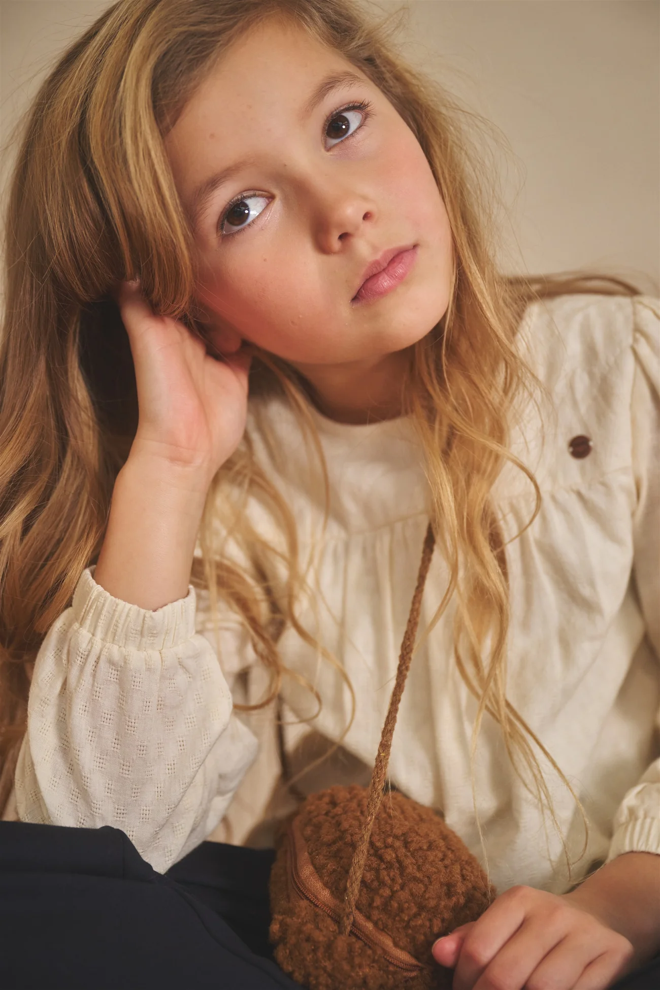 NONO Tirzy Poplin Blouse in Pearled Ivory Creme