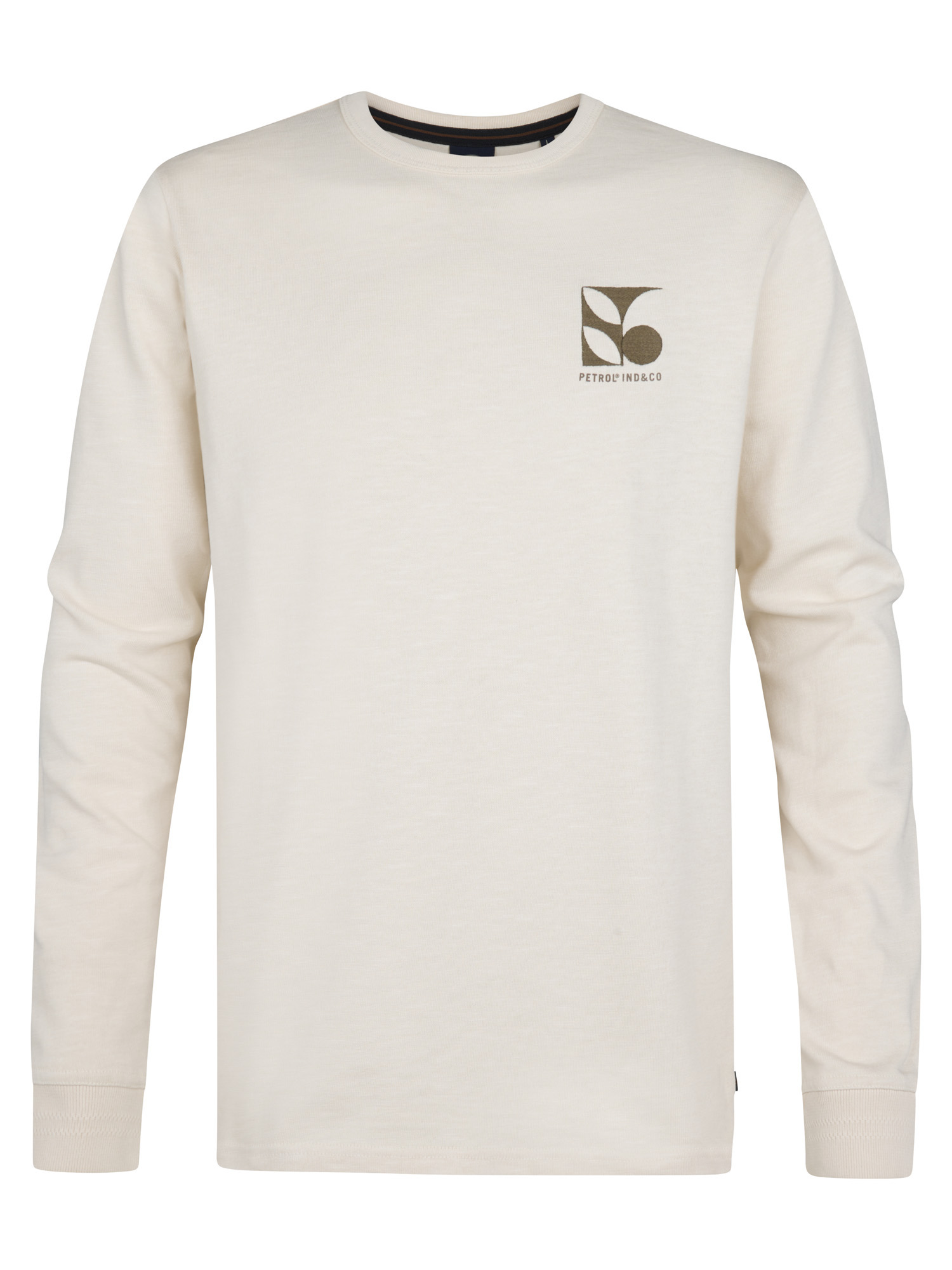Petrol Industries Herren Langarm Shirt in Creme mit Logo