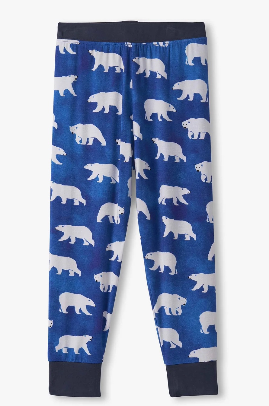 Hatley Langarm Pyjama Bambus in Blau Eisbären Allover Hatley Langarm Pyjama Bambus in Blau Eisbären Allover