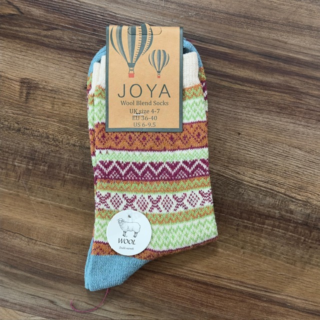 Joya Wolle Socken - Fairisle - Norweger Duck Egg Blau