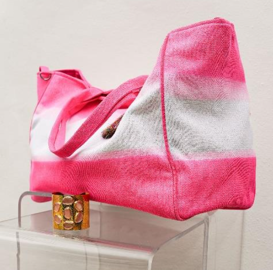 Debbie Katz Lurex Dip Dye Beach Bag Strandtasche - Pink
