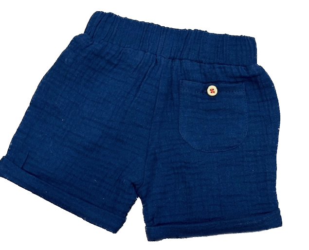 Weekend a la Mer Baby Shorts aus weichen Musselin in Navy Blau Weekend a la Mer Baby Shorts aus weichen Musselin in Navy Blau