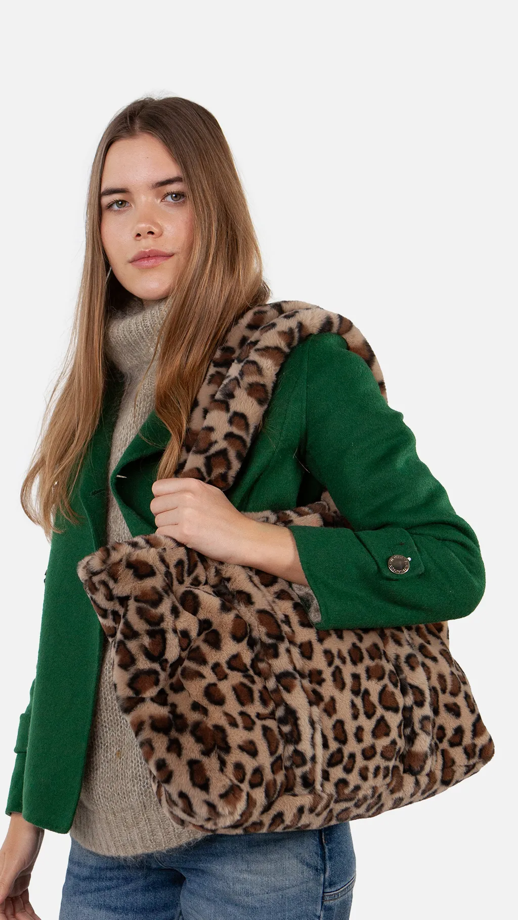Barts Purida Shopper Tasche Faux Felltasche mit Leo Muster