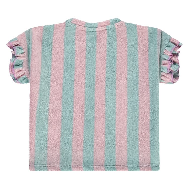 Babyface Stains & Stories Frottee Kurzarm Top mit Mint Grün & Rosa Streifen Babyface Stains & Stories Frottee Kurzarm Top mit Mint Grün & Rosa Streifen