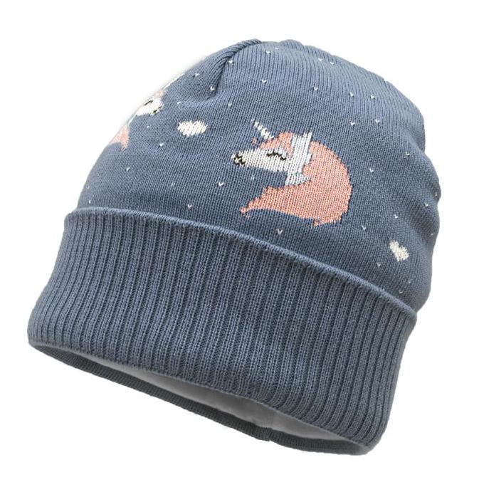Maximo Beanie Mütze Jacquard Einhorn Blau Maximo Beanie Mütze Jacquard Einhorn Blau