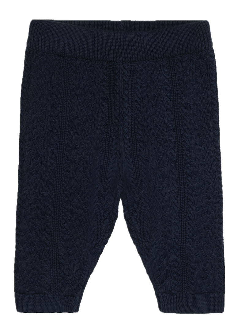 FIXONI Baby Strickhose mit Edel Strickmuster in Navy Blazer Blau