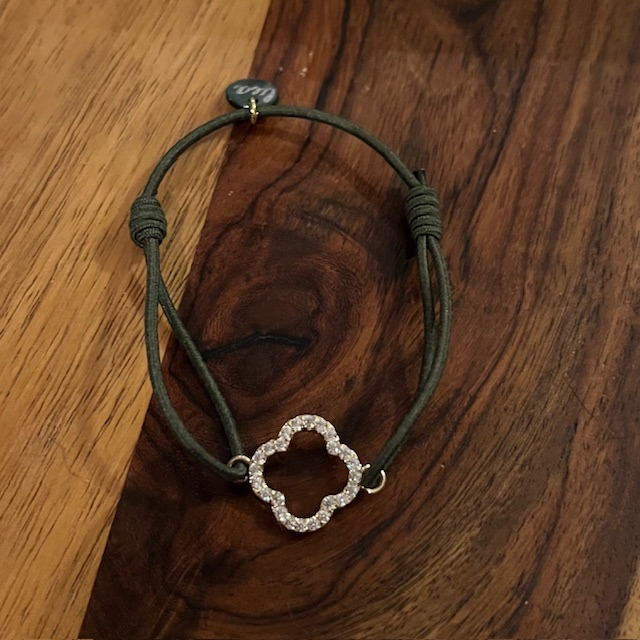 Lua Floris Armband - Elastisch mit Gold Glitzer Charm - Wählen Sie Ihre Farbe 