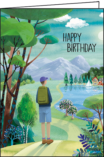 Edition Gollong Geburtstagskarte - Happy Birthday - Wanderer