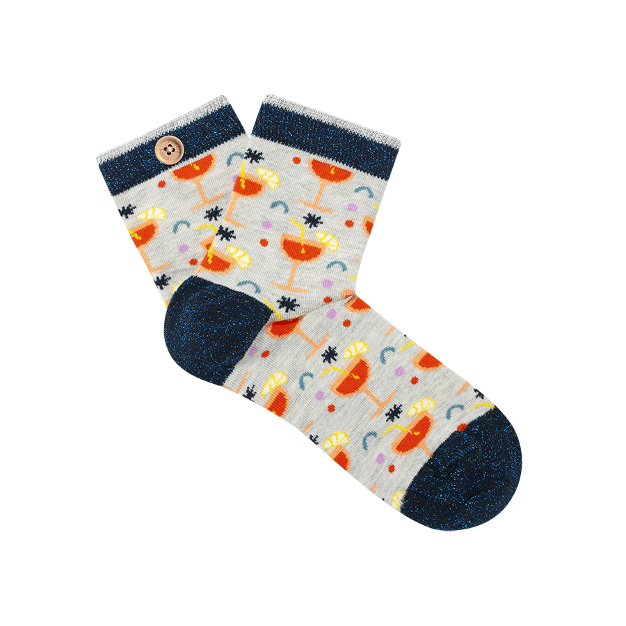 GAC-CABAIA-CHAUSSETTES-SOCKS-WOMEN-ARIANE-ET-FELIPE-GREY-BLUE-LUREX-SS22-HD Cabaia Damen Socken - ARIANE & FELIPE - Cocktails - SALE