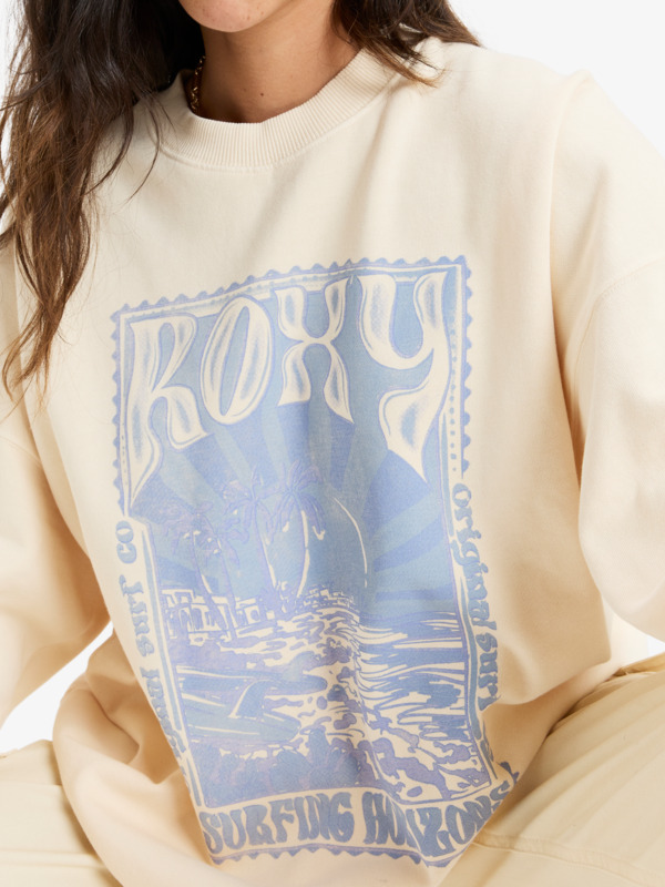 Roxy Lineup - Sweatshirt mit Rundhalsausschnitt für Frauen in Parchment/Creme
