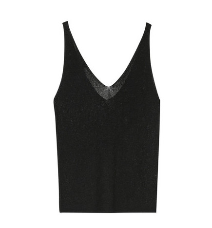 Grace & Mila Paillette V-Ausschnitt Slinky Strick Top in Schwarz mit Feinen Glitzer - SALE Grace & Mila Paillette V-Ausschnitt Slinky Strick Top in Schwarz mit Feinen Glitzer - SALE