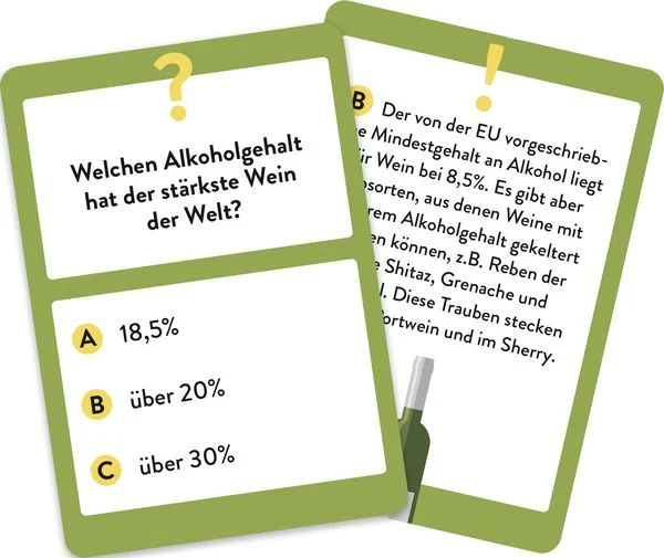Wein Wissens-Quiz Karten - 50 Spannende und kuriose Fragen für Wein-Liebhaber
