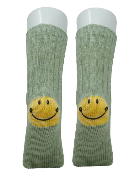 Lua Happy Feet Socken - Smiley in Grün