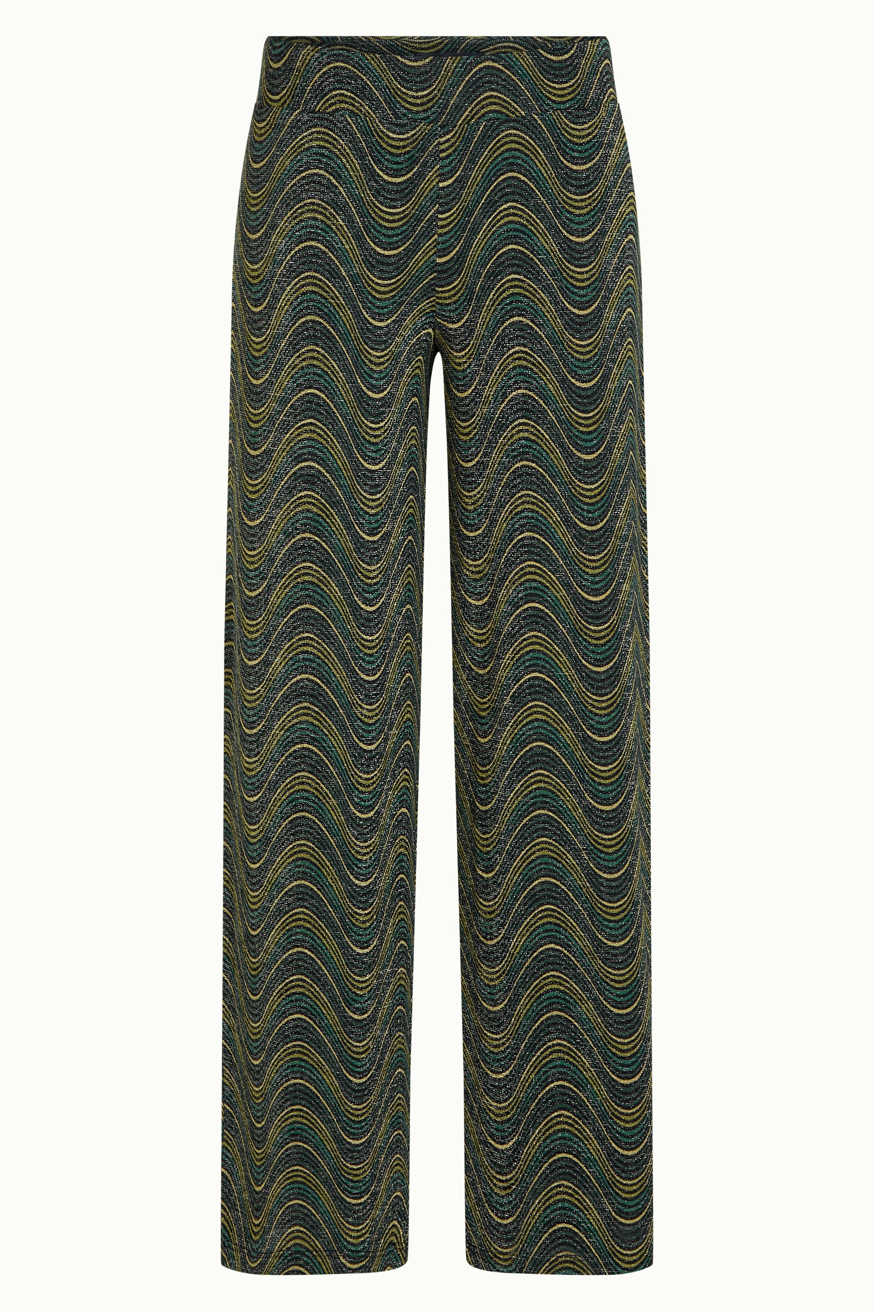 King Louie Border Pants Jefferson – Damen Hose mit geometrischem Muster und Metallic-Effekt