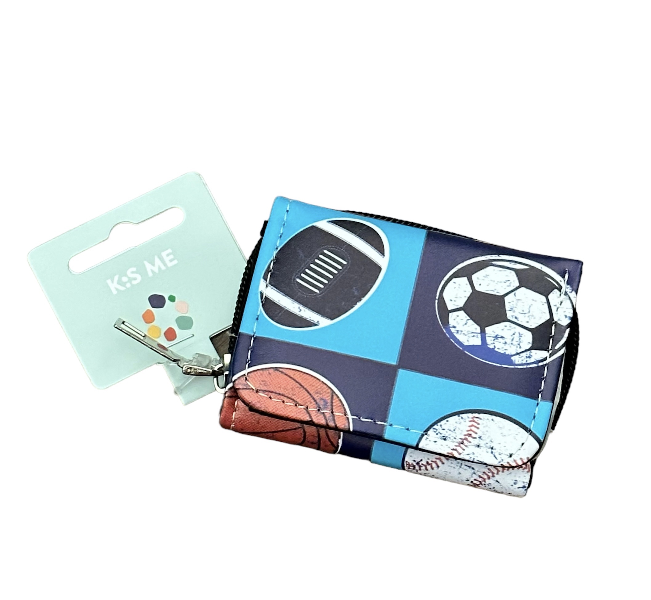 PhotoRoom_20230904_101705 KisMe Blaue kleine Geldbörse - Sports Bälle Groß