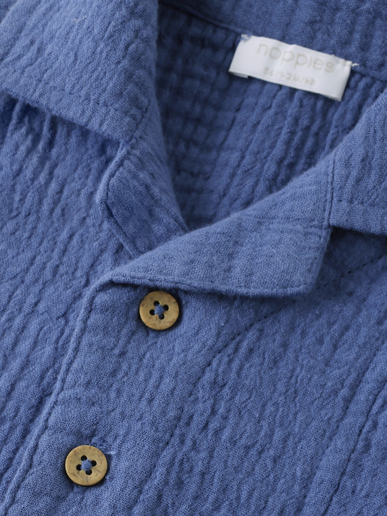 Noppies Baby Kurzarm Seersucker Hemd in Blau Noppies Baby Kurzarm Seersucker Hemd in Blau