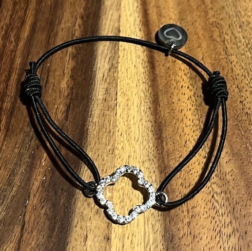 Lua Floris Armband - Elastisch mit Silber Glitzer Charm - Wählen Sie Ihre Farbe 